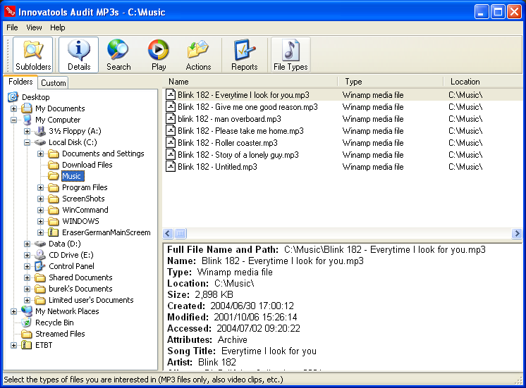 Innovatools Audit MP3s Screenshot